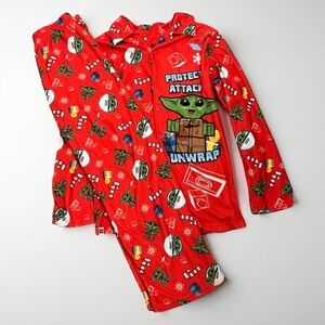 5/25 Star Wars Yoda Christmas Pajama Set Size 10/12